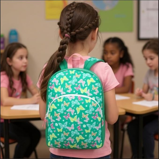 Trail maker 15 Inch Kids Backpacks for Boys & Girls | Preschool, Kindergarten, Elementary School Backpacks with Adjustable, Padded Straps (Beautiful Butterflies)