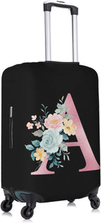 A Alphabet Design Custom Travel Luggage Cover Tag Set TSA Approved Vintage Letter Print Suitcase Protector Men Women (S 18-21 Inch Luggage)