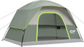 CAMPROS CP Camping Tent 2/4/6 Person, Waterproof Windproof Double Layer Dome Tent, Easy Setup with Large Mesh Windows & Wide Door for Outdoor Camping Backyard