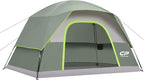 CAMPROS CP Camping Tent 2/4/6 Person, Waterproof Windproof Double Layer Dome Tent, Easy Setup with Large Mesh Windows & Wide Door for Outdoor Camping Backyard