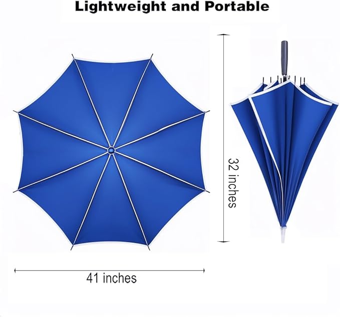 Auto-Open Light Up LED Rain Umbrella,32" Handheld Sun Wind Umbrella with Bottom Flashlight and Safety Reflective Strip for All Ages Boys/Girls/Adults