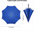 Auto-Open Light Up LED Rain Umbrella,32" Handheld Sun Wind Umbrella with Bottom Flashlight and Safety Reflective Strip for All Ages Boys/Girls/Adults