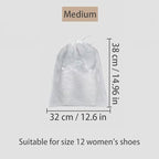 Travel Shoe Bags 10Pcs Non-woven Fabric Storage Bags Portable Dust Cover Pouch Packing Bags with Drawstring (Medium)