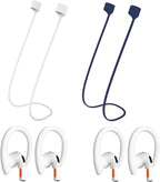 Magnetic Anti-Lost Straps Compatible with AirPods 1st to 4th Generation and AirPods Pro 1st to 4th Generation, with 2 Additional Pairs of Ear Hooks (White Deep Blue)