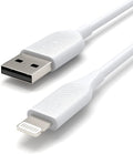 Amazon Basics 2-Pack Apple MFi Certified USB-A to Lightning Cable, High Speed Data Sync, Charger for iPhone 14 13 12 11 X Xs Pro, Pro Max, Plus, iPad, 3 Foot, White