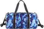 mezhsa Kids Overnight Duffle Bag Girls Boys Sports Gym Bag with Shoe Compartment Wet Pocket Camouflage travel bag (Blue)