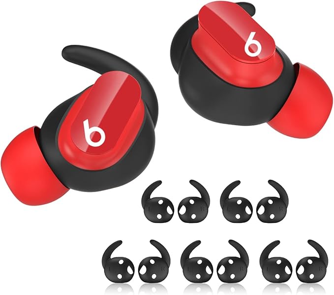 [5 Pairs] for Beats Studio Buds Ear Hooks, Soft Silicone Sport Anti Slip Studio Buds Ear Covers Compatible with Beats Studio Buds Earbuds 2021 [NOT Fit in Case] - Black