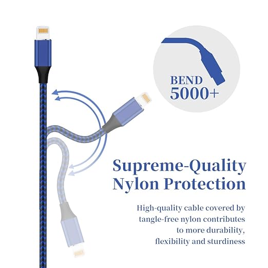 iPhone Charger [Apple MFi Certified] Lightning Cable 6PACK-3/3/6/6/6/10 FT Nylon Braided iPhone Charger Cord High Speed Cord for iPhone 14/13/12/11 Pro Max/XS MAX/XR/XS/X/8/7/Plus/6S/6/iPad