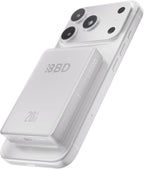 BBD Magnetic Power Bank for iPhone,12000mAh Magsafe Battery Pack with 20w Fast Charging,Slim Magsafe Power Bank USB C in&Out,Wireless Portable Charger for iPhone 17/16/15/14/13/12 Series-Silver
