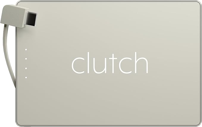 Clutch - Pro USB-C Portable Charger - Compatible with iPhone 15, 16, 17 & Android Devices - Power Bank Magnetic Battery - TSA Travel Approved - USB Rechargeable - Built-in Cable - 5000 mAh - 3.7oz