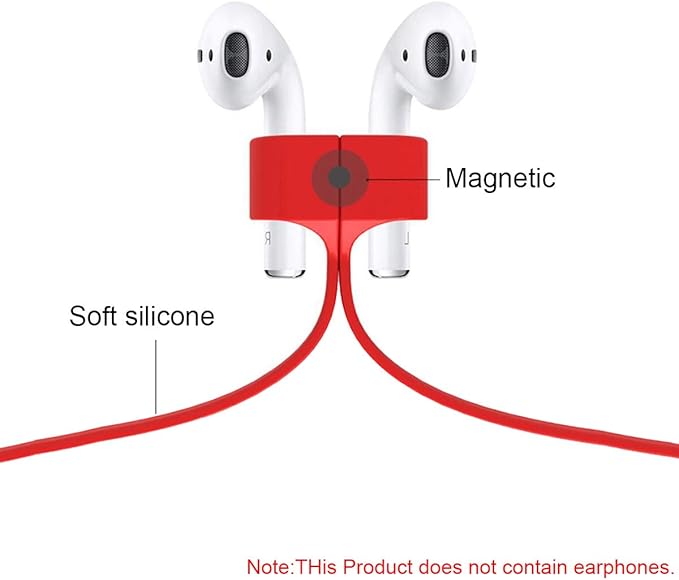 Magnetic Anti-Lost Straps for AirPods,Colorful Soft Silicone Sports Lanyard, Neck Rope Cord