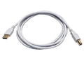 Monoprice 108616 6ft USB 2.0 A Male to B Male 28/24AWG Cable - (Gold Plated) - WHITE for Printer Scanner Cable 15M for PC, Mac, HP, Canon, Lexmark, Epson, Dell, Xerox, Samsung and More!
