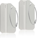 Aluminum Luggage Tags, Luggage Tag Holders for Travel Luggage Baggage Identifier by Ovener (2Pack Silver)