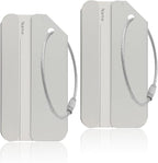Aluminum Luggage Tags, Luggage Tag Holders for Travel Luggage Baggage Identifier by Ovener (2Pack Silver)