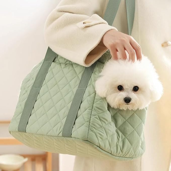 2-in-1 Convertible Pet Carrier & Dog Bed, Soft-Sided Portable Travel Tote with Safety Tether, Expandable Cat Carrier for Small Dogs & Cats, Soft Plush Inner Lining, Ideal for Car Travel, Shopping