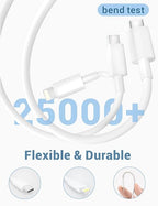 5Pack(3/3/6/6/10FT) USB C to Lightning Cable [Apple MFi Certified] iPhone Fast Charger Power Delivery Type C Charging Cord Compatible with iPhone 14 13 12 11 Pro Max X XS XR 8 7 6s Plus SE iPad,White