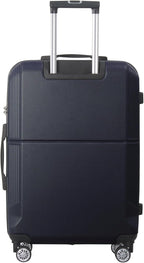 3-Piece Luggage Set 3 (20"/24"/28"), Hardside Suitcases with 8 Spinner Wheels, Scratch-Resistant ABS Shell, set2, set3 Travel Suitcase, TSA Lock (Minimalist Design, Dark Blue)