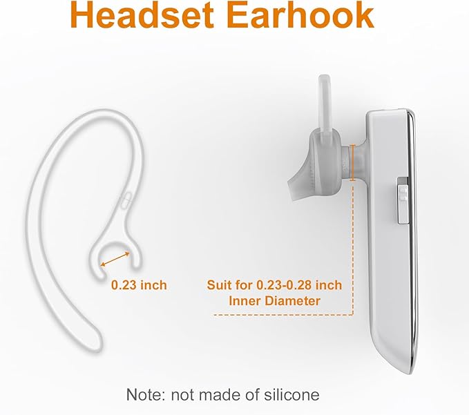 6 Pack Replacement Ear Hook Universal Small Clamp Loop Clip for Other Bluetooth Headset (Clear)