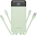 charmast 10000mAh Portable Charger with Built-in Cables, 6 Outputs & 3 Inputs Power Bank, Compact Travel Essential Battery Pack for iPhone 16/15, Samsung S25/S24, Google Pixel, iPad, AirPods & More