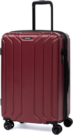 NONSTOP NEW YORK Luggage Expandable Spinner Wheels hard side shell Travel Suitcase Lightweight, TSA Lock, Double USB Port (Burgundy, 3-Piece Set (20/24/28))