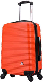 InUSA ROYAL Hardside Luggage with Ergonomic Handles | Spacious Travel Suitcase with Four Spinner Wheels and Studs | 20 Inch Hardside Carry-On Spinner Luggage | Orange