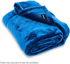 Cabeau Fold ‘N Go Travel Blanket Doubles as Neck Support Pillow, Versatile Lumbar Support Cushion, with Compact Travel Case - French Microfiber (Blue)