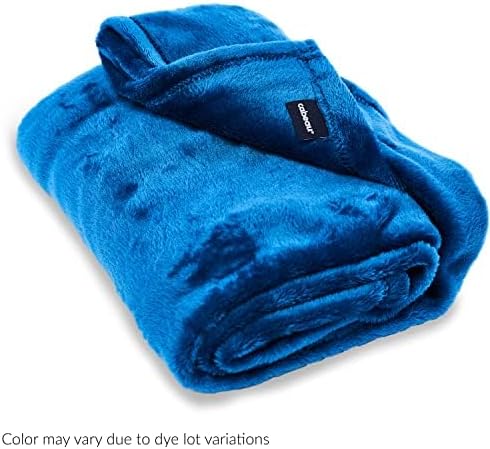 Cabeau Fold ‘N Go Travel Blanket Doubles as Neck Support Pillow, Versatile Lumbar Support Cushion, with Compact Travel Case - French Microfiber (Blue) (Pack of 2)