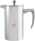 VIA CREMA French Press Coffee Maker, Stainless Steel with Glass Carafe, 1000ml/34oz or 800ml/27oz Capacity