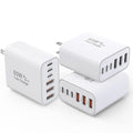 3 Pack 65W GaN Type C Wall Charger Block,6-Port Fast Charging Block,PD USB C Plug Adapter+QC Plug Compatible with Apple iPhone 17/17 Air/16E/16Pro Max/16Plus/16/15/14/13/12/11/XS Max,iPad Pro,AirPods