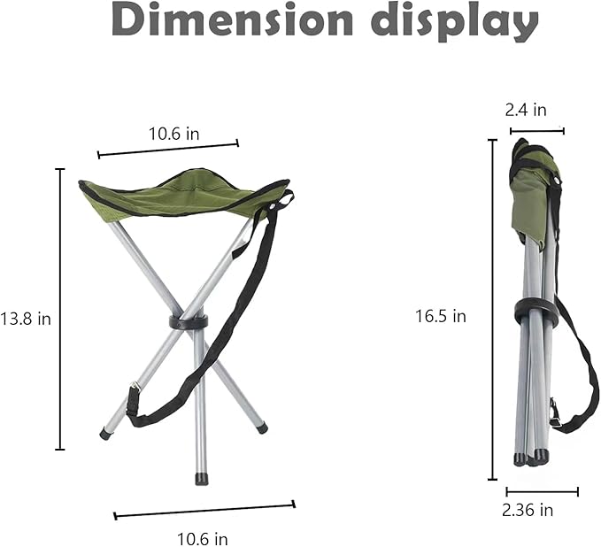 Folding Camping Stool,16.6" Folding Camping Chairs,Portable Tripod Seat,Outdoor Travel Tall Chair for Camping Walking Hunting Hiking Fishing Mountaineering Picnic Beach BBQ Garden Lawn(Pink)