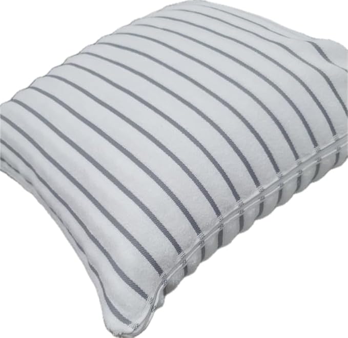 Black & White Brands Brazilian Beach/Pool Towel Pillow Case 17.7"x17.7" - Ultimate Absorbent Luxury 100% Cotton Wave (2 Pillow Cases, Gray Poly Pinstripe)