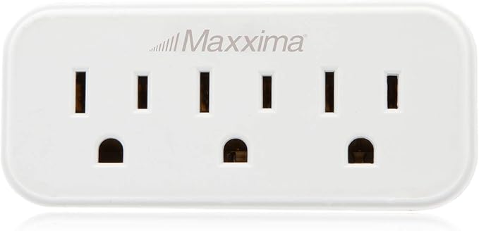 Maxxima 3 Grounded Multi Outlet Adapter Wall Plug - Outlet Extender Wall Tap, Turns 1 Outlet into 3, Indoor 3 Way Plug Splitter - White - 4 Pack