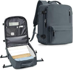 WONHOX Large Travel Backpack Women,Carry On Backpack Flight Approved 18x14x8 inches Bag Spirit Airlines Personal ltem,College Sports Hiking Rucksack Laptop Blackpack mochila de viaje, Grey Blue