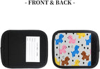 2 Pack Luggage Handle Wrap with Travel Tags - Non-Slip Protective Cover Soft Handle Grips Covers for Suitcase(Colorful Dogs)