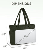 Wandering Nature Puffer Tote Bag with Cup Holder & Laptop Compartment & Trolley Sleeve for Travel, Work, Nurse, Women