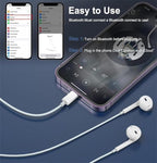2 Packs for iPhone Headphones Wired Earbuds/Earphones with Built-in Microphone & Volume Control HiFi Stereo Nosie Reduction Compatible for iPhone 14 13 12 11 Pro Max XS XR X 8 7 6, Support All iOS