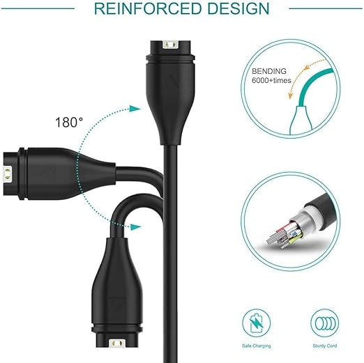 E ECSEM Charging Cable Compatible for Garmin Lily 2 Active Smartwatch, 3.3FT Replacement USB Data Sync Charging Charger Cord for Lily 2 Active Smart Watch (not for Liy/Lily 2)