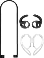 JNSA [Never Lose Your Air Pods Pro] Anti Slip Set, Sport Ear Hook Compatible with Air Pods Pro (Clear)+ Air Pods Pro Earbuds Ear Hooks Cover + Strap Lanyards for Air Pods Pro [3in1],Black