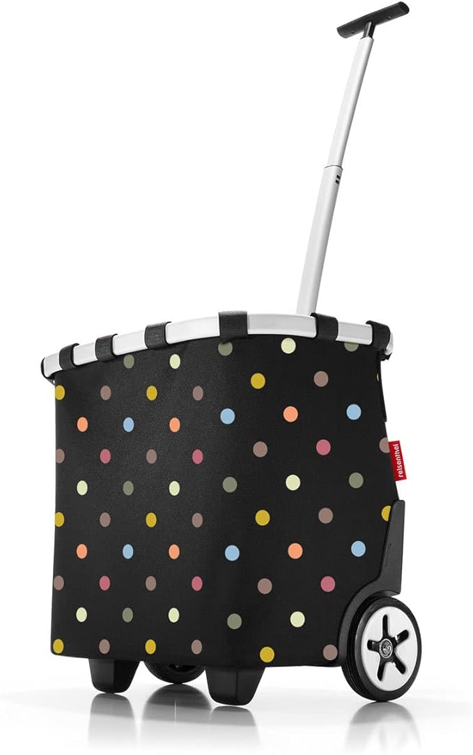 reisenthel carrycruiser dots - Portable Shopping Trolley with Sturdy Aluminum Frame, Shoulder Strap and Removable mesh Inner Bag -Water-Repellent