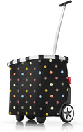 reisenthel carrycruiser dots - Portable Shopping Trolley with Sturdy Aluminum Frame, Shoulder Strap and Removable mesh Inner Bag -Water-Repellent
