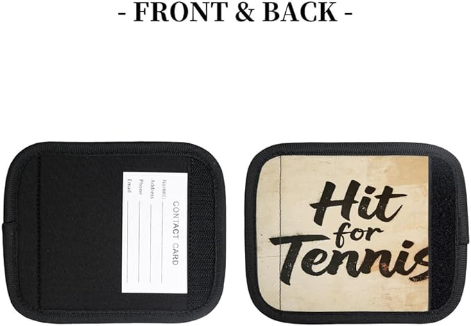 2 Pack Luggage Handle Wrap with Travel Tags - Non-Slip Protective Cover Soft Handle Grips Covers for Suitcase(Vintage Hit for Tennis)
