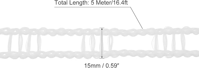 uxcell Portable Clothesline, 16.4ft Nylon Windproof Non-Slip Washing Line Rope for Courtyard Outdoor Travel Camping Laundry Drying, White