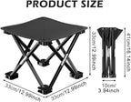 iayokocc Portable Folding Camping Stool, Outdoor Camping Lightweight Small Chair for Gardening Fishing BBQ Hiking and Beach, Stool Seat with Carry Bag(Black)