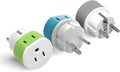 OREI Denmark Power Plug Adapter with 2 USA Inputs - Travel 3 Pack - 1 Type K & 2 Type E/F Safe Grounded Use with Cell Phones, Laptop, Camera Chargers, CPAP, and More