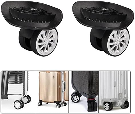 Dilwe Replacement Luggage Wheels, 2 Pcs Suitcase Wheels Swivel Luggage Mute Wheel with Screw for Repair Replacement