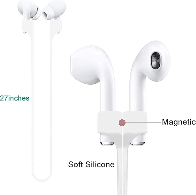 Magnetic Anti-Lost Straps for AirPods,Colorful Soft Silicone Sports Lanyard, Neck Rope Cord