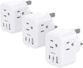 US to UK Plug Adapter 3 Pack, Addtam Type G Travel Plug with 3 Outlets 3 USB Ports(2 USB C), UK Power Adaptor for USA to England London British Ireland Scotland Dubai Hong Kong Kenya