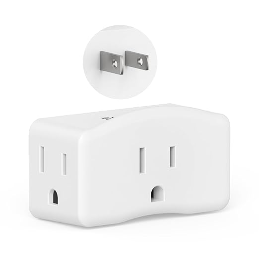 2 Prong to 3 Prong Outlet Adapter, BEONDON 3-Sided Wall Plug Extender with 3 AC Outlets for Non-Grounded Older Houses, Polarized Type-A Plug, 1 Pack