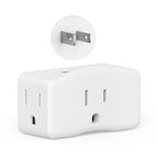 2 Prong to 3 Prong Outlet Adapter, BEONDON 3-Sided Wall Plug Extender with 3 AC Outlets for Non-Grounded Older Houses, Polarized Type-A Plug, 1 Pack