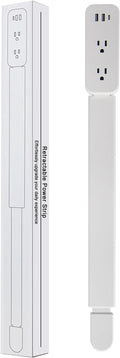 Outlet Extender Stick - Features USB-A, USB-C and 2 AC Outlets, Extends 22"-34", Rotates 180° Access Hard-to-Reach Outlets, Wall Plug Power Socket Expander Nightstands, Sofa, Desks and More
